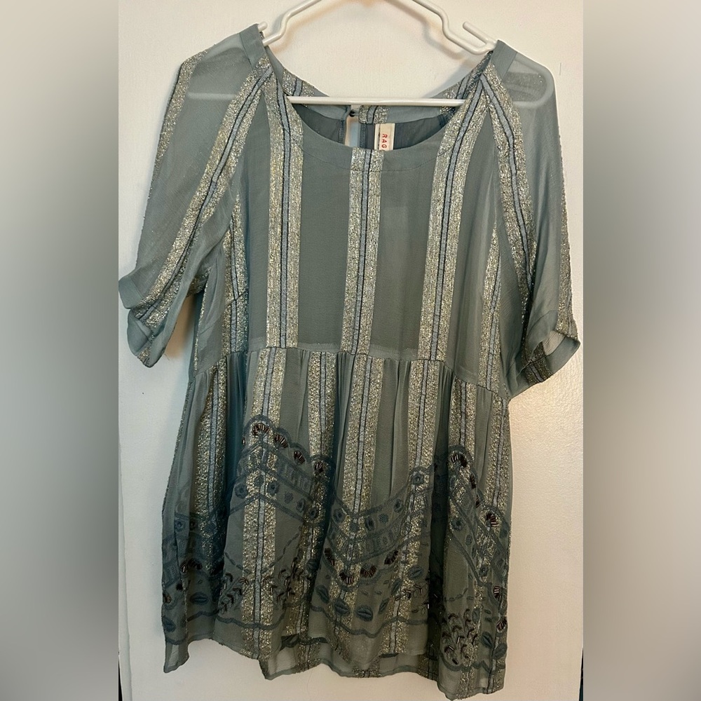 Anthropologie sparkly bohemian blouse